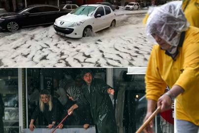 Ankara ve Afyonkarahisar'da sağanak ve dolu: Bir anda bastırdı, yollar beyaza büründü
