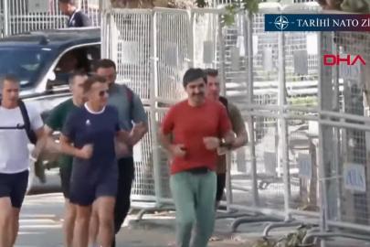 Fransa Cumhurbaşkanı Ankara'da sabah koşusunda. Önce spor ardından Beştepe