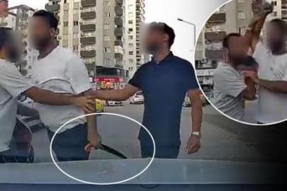 Kavgaya testereyle girdi! Araç kamerası saniye saniye kaydetti