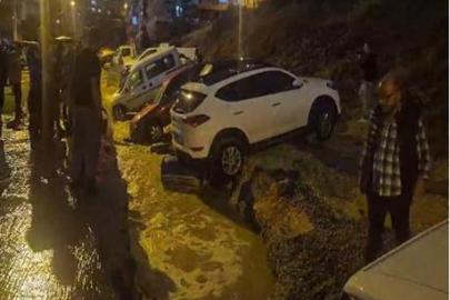 Ankara’da sel sonrası facia! Yol yarıldı 20 araç çukura düştü