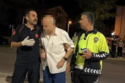 Direksiyon başında kalp krizi geçiren yaşlı adamın imdadına polis memurları yetişti