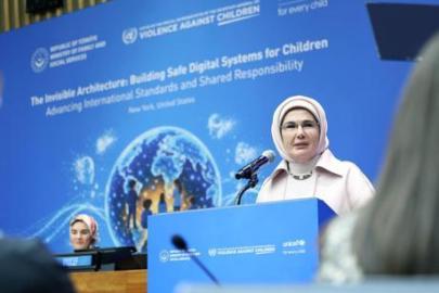 Emine Erdoğan, BM'de konuştu: 'Çocuklar, zihinlerine göz konulmuş hedef kitleye dönüştürüldü'