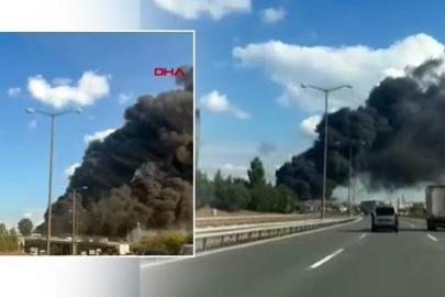 İstanbul'da TEM Otoyolu'nda TIR yangını