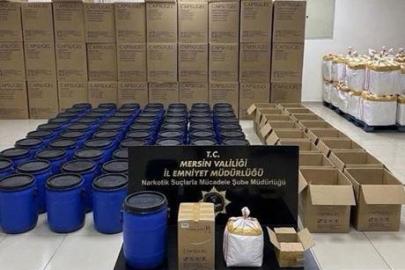 Mersin'de operasyon: Depoda 1 ton 250 kilogram sentetik uyuşturucu ham maddesi bulundu