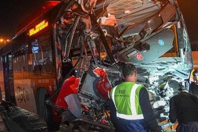 Ankara'da belediye otobüsü kaza yaptı! EGO otobüsü üst geçidin ayağına çarptı: Çok sayıda yaralı var