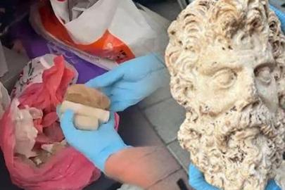 İzmir’de şoke eden buluntu! 2 bin yıllık Zeus heykel başı ortaya çıktı