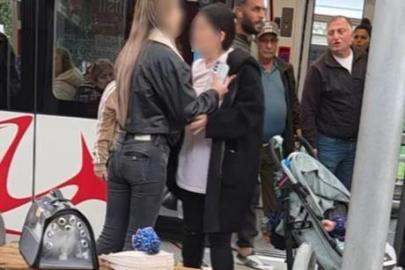 Samsun'da tramvay istasyonunda gerginlik! Özel çocuğun annesiyle genç kız arasında arbede